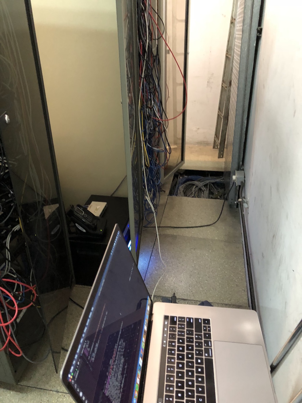 The server room it was plugged into. Look at those cables.