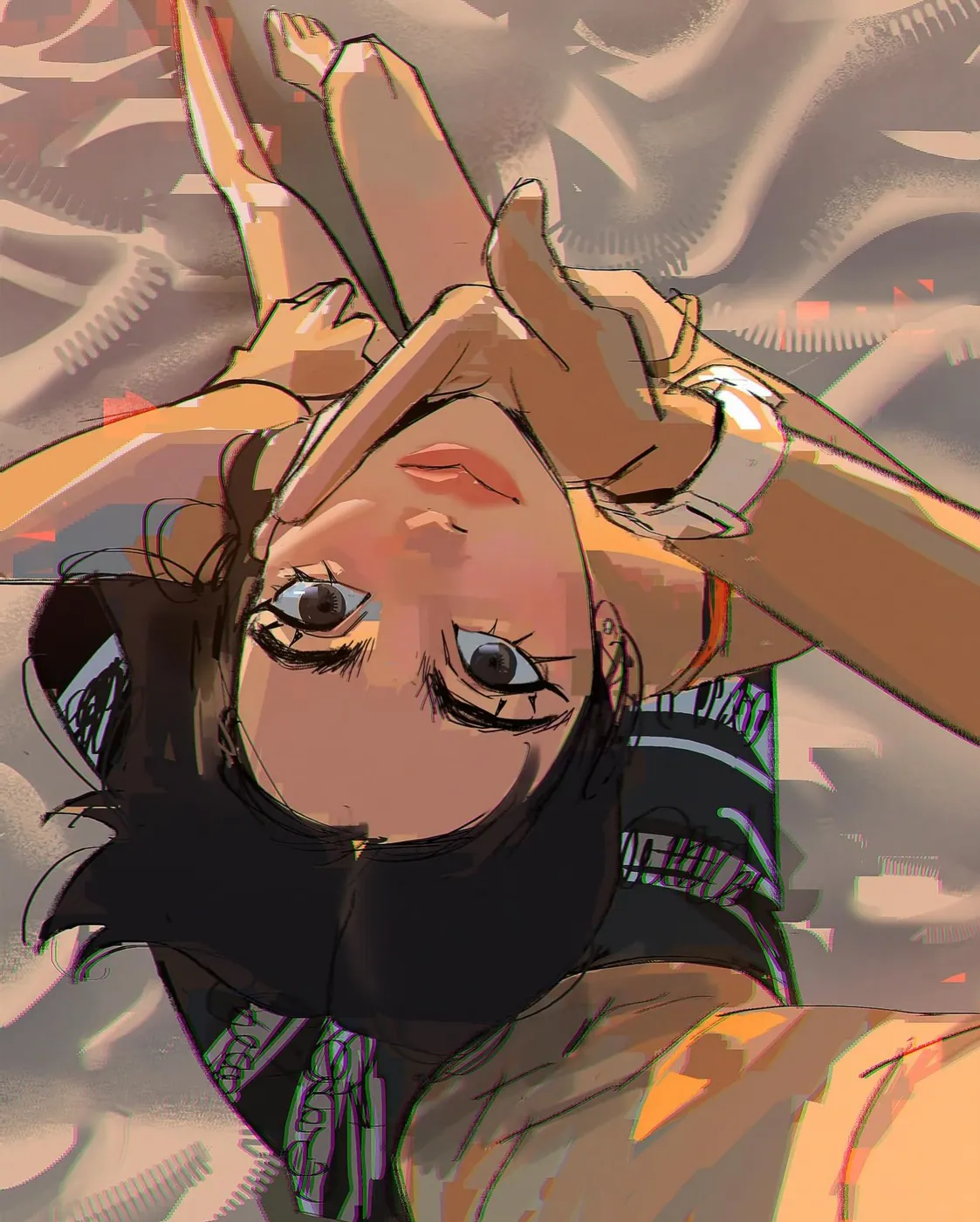 Upside down on the sand