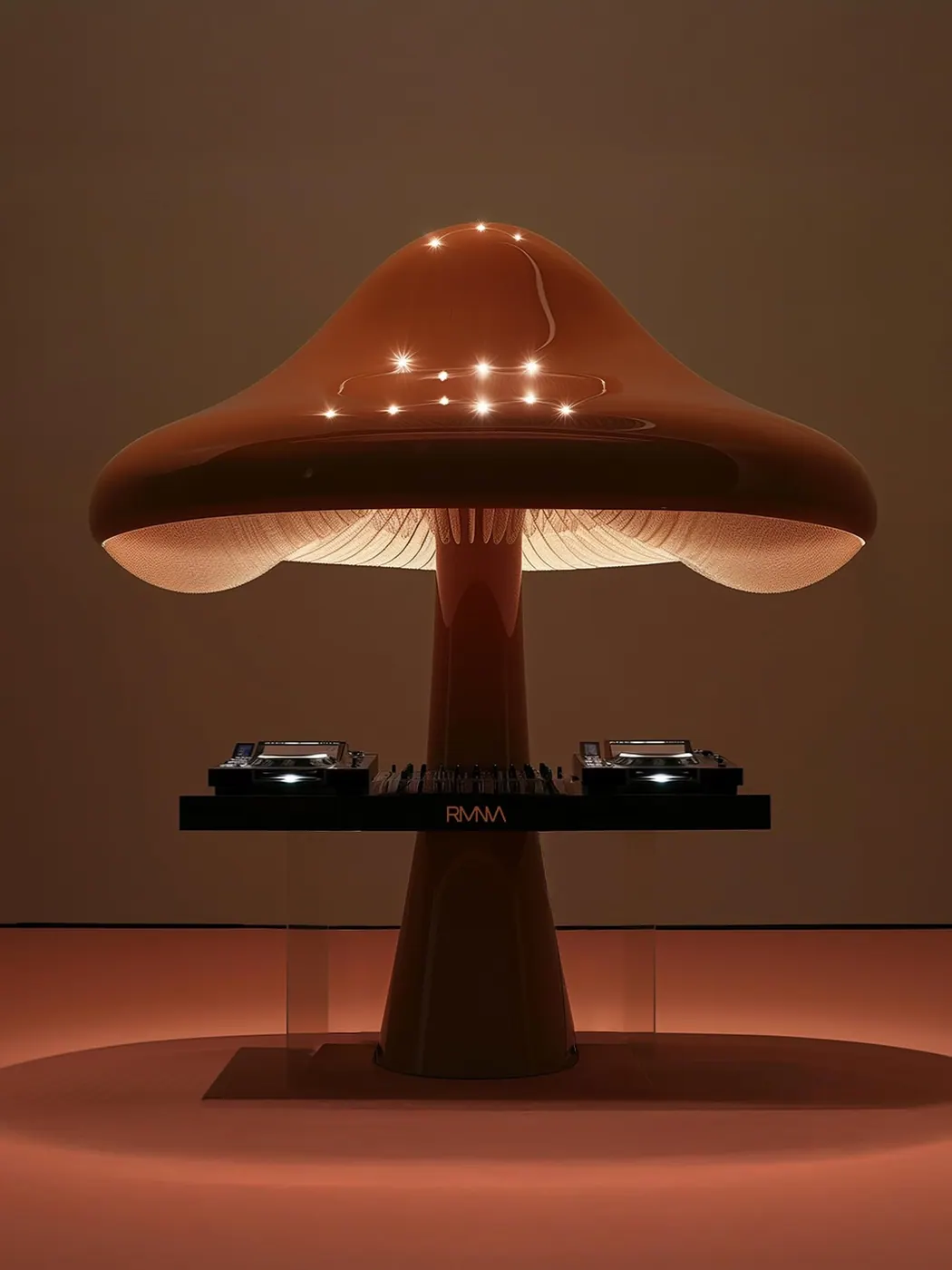Glowing mushroom booth